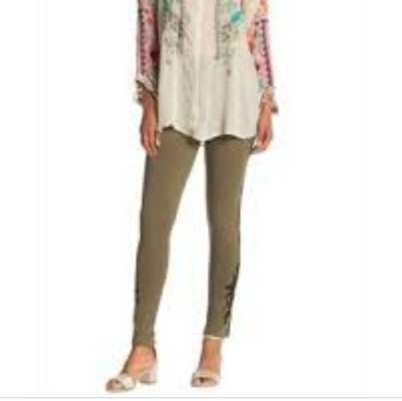 Nwt Johnny Was Darielle army green leggings XS - Picture 4 of 4